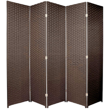 5 Panel Woven Room Divider Screen